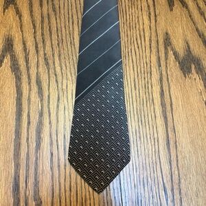 Vintage Dunhuang Tie 100% Pure Silk Famous China Silk Brown with Stripes